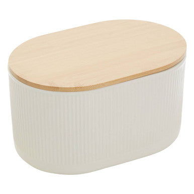 Geome Cream Bread Bin In Stoneware - PN Home