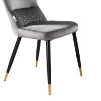 New York Rocco LUX Dining Set, a Table and Chairs Set of 4, Walnut/Grey