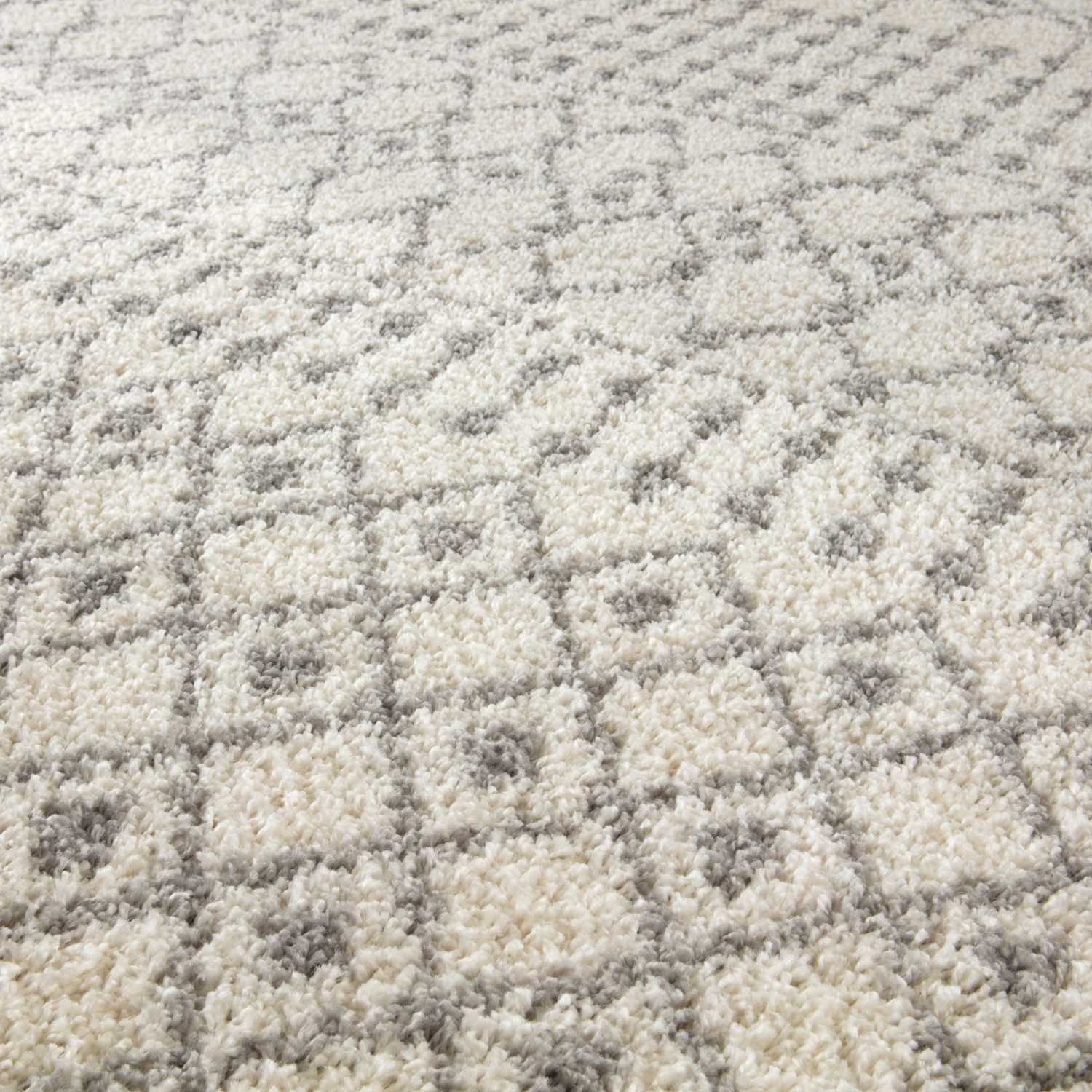 Moroccan Ivory Grey Shaggy Rug | 1000 - PN Home
