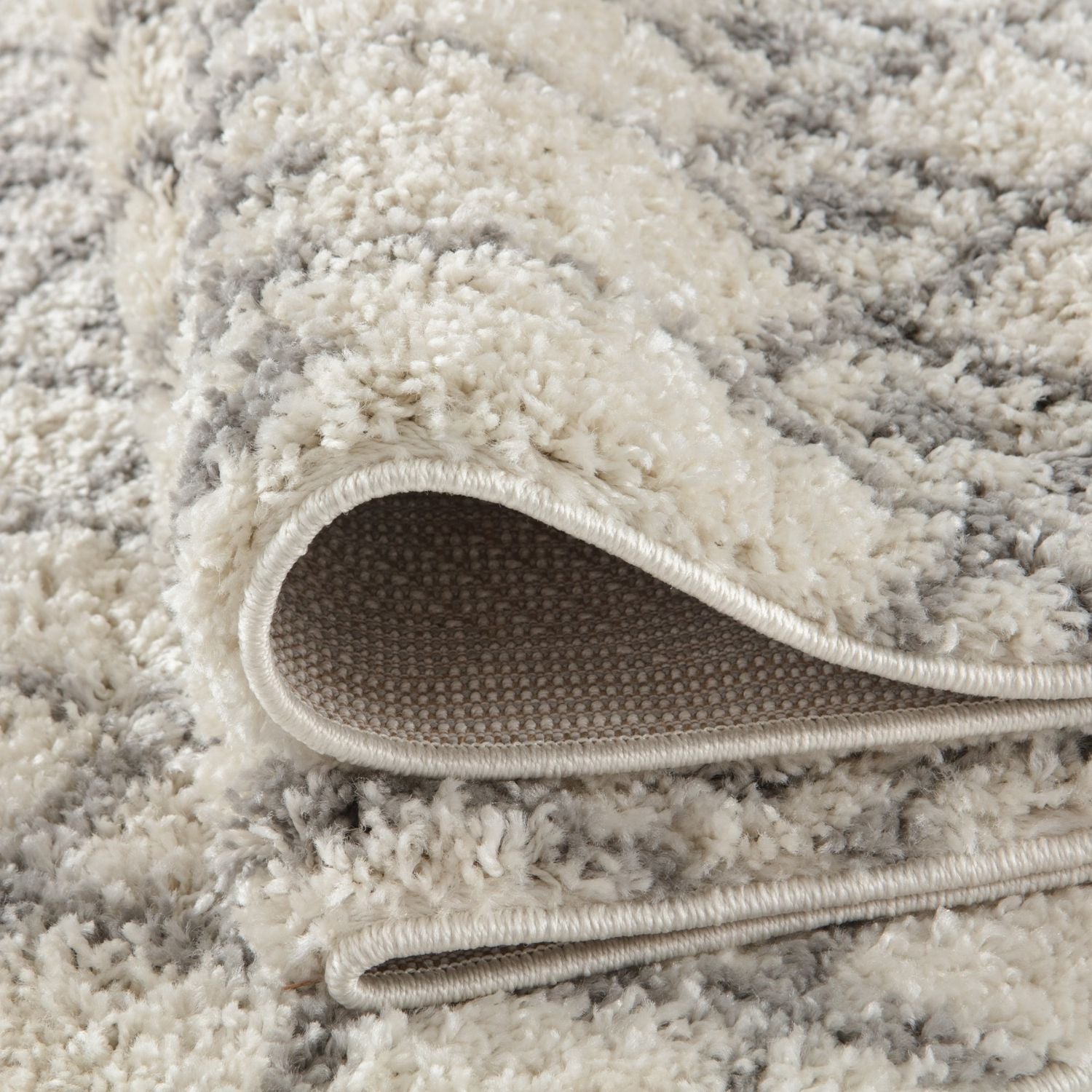 Moroccan Ivory Grey Shaggy Rug | 1000 - PN Home
