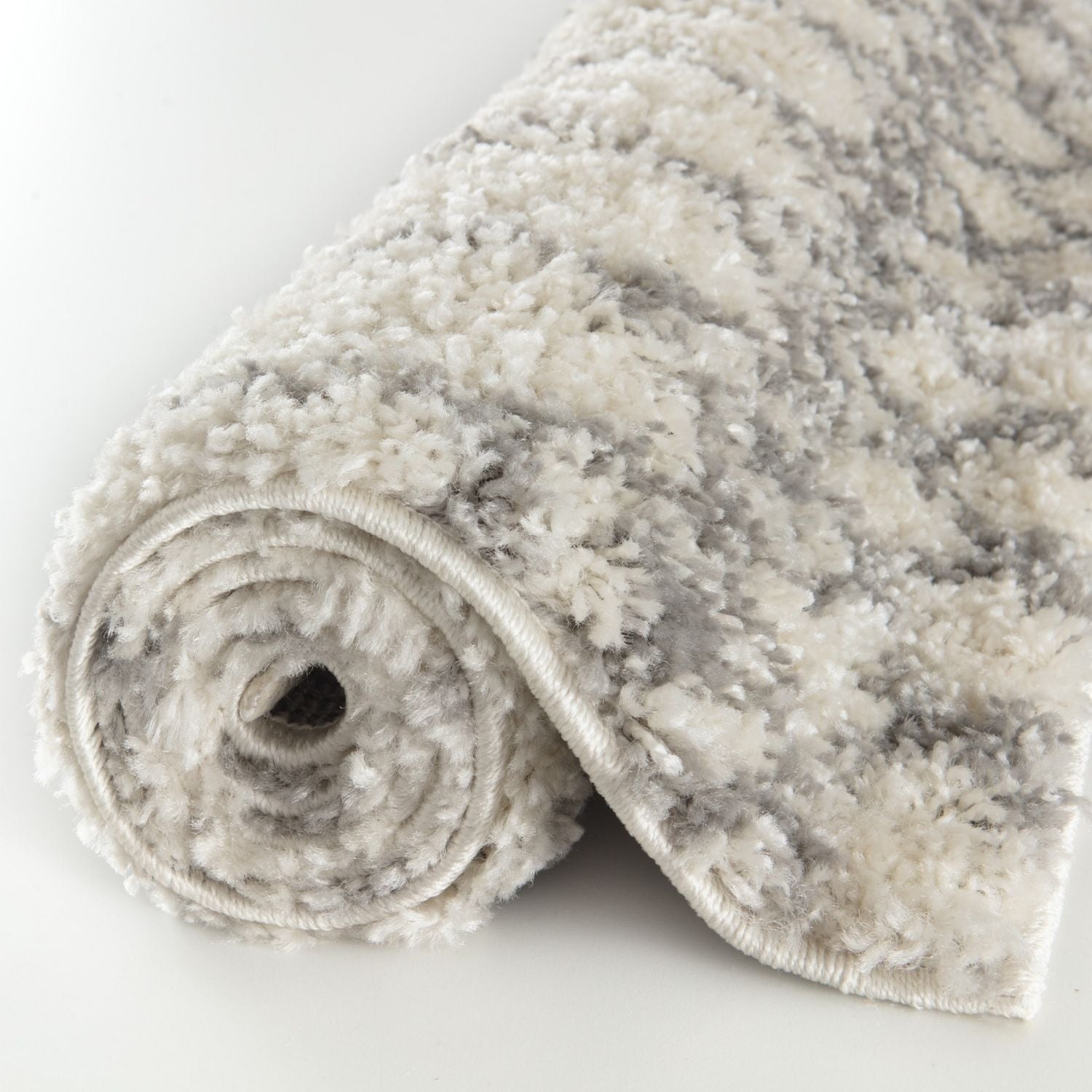 Moroccan Ivory Grey Shaggy Rug | 1000 - PN Home