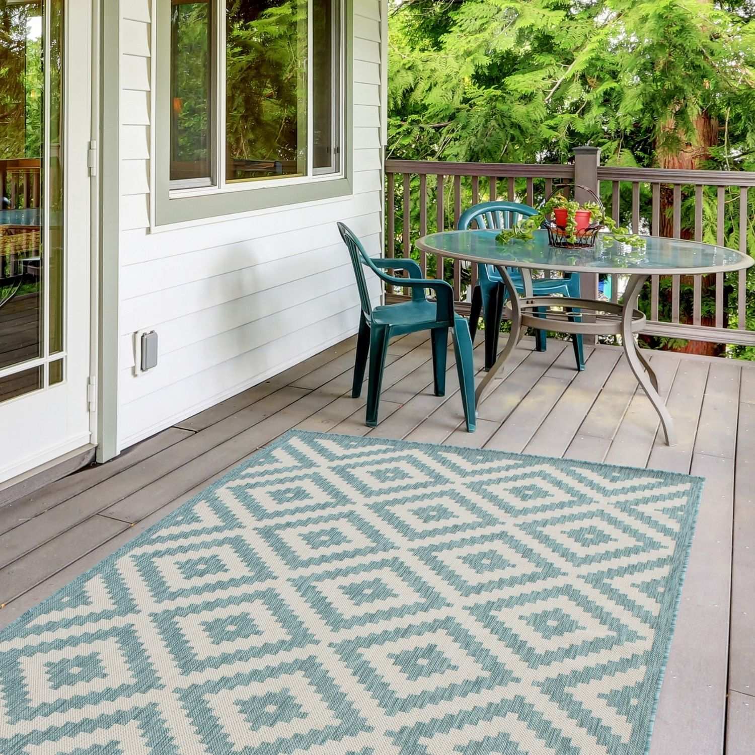 Ecology Outdoor Rug Aqua | 100AQ - PN Home