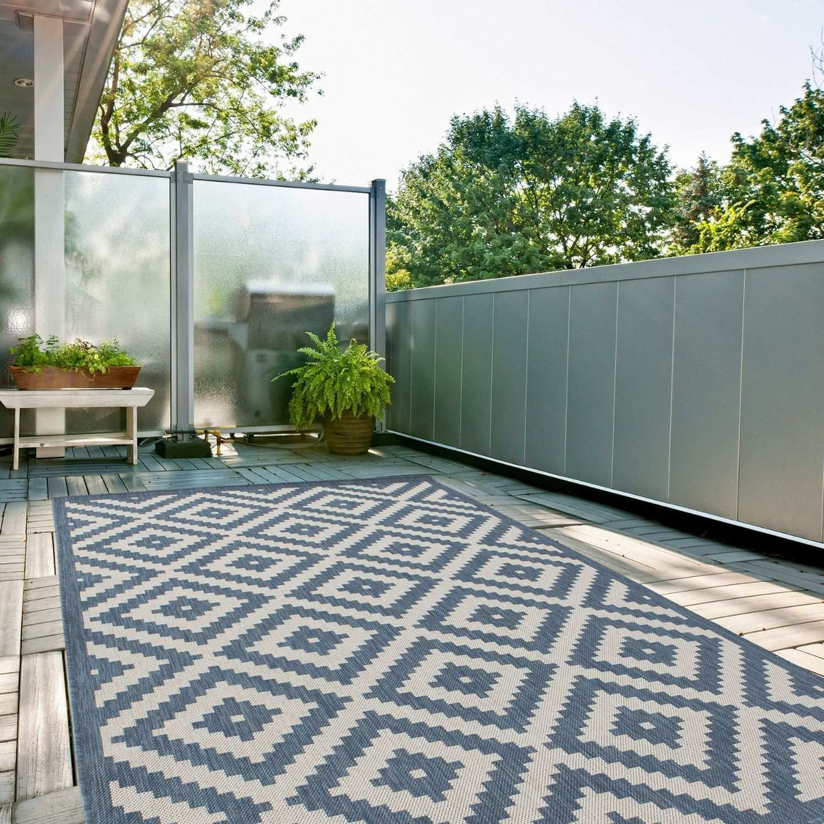 Ecology Outdoor Rug Blue | 100blu