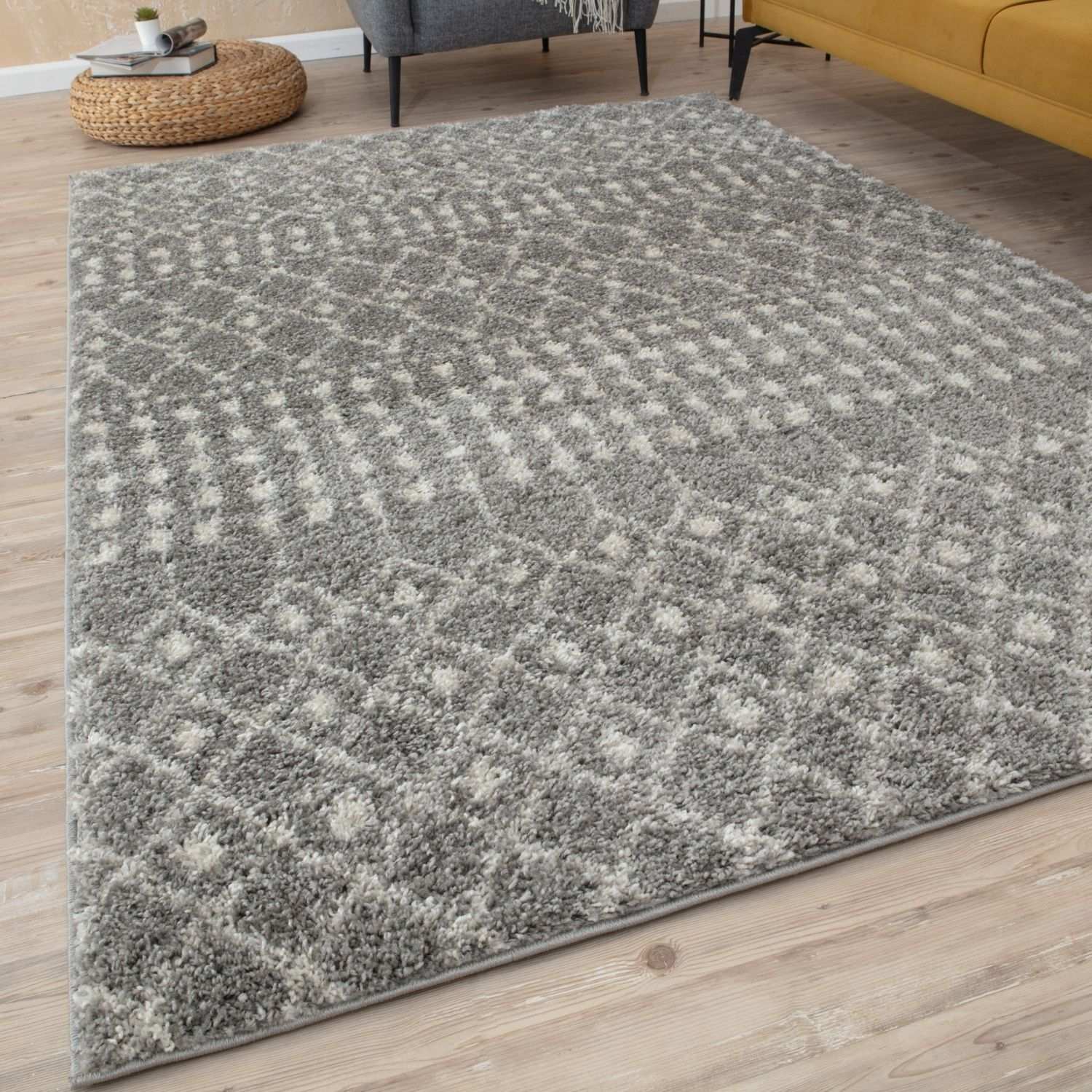 Moroccan Grey Shaggy Rug | 1010 - PN Home