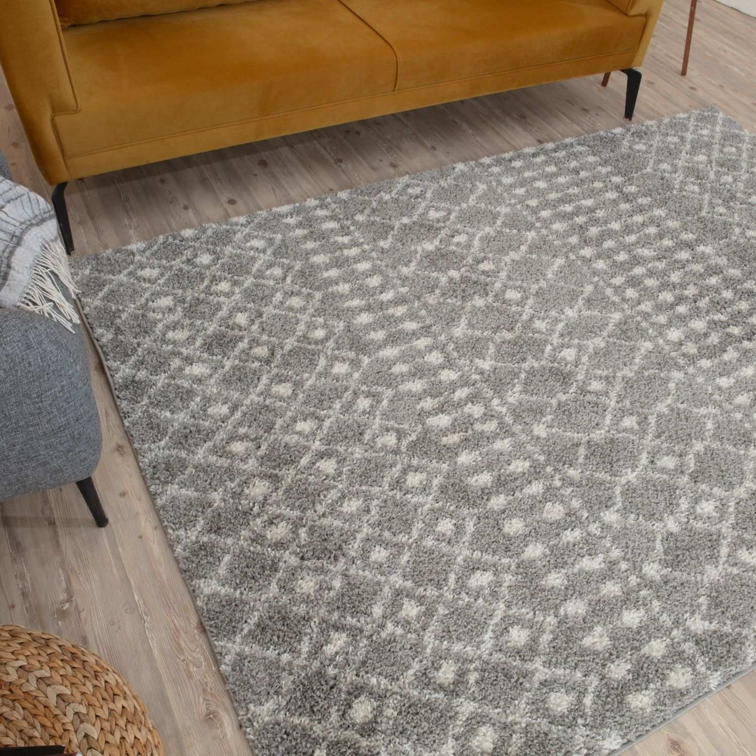 Moroccan Grey Shaggy Rug | 1010 - PN Home