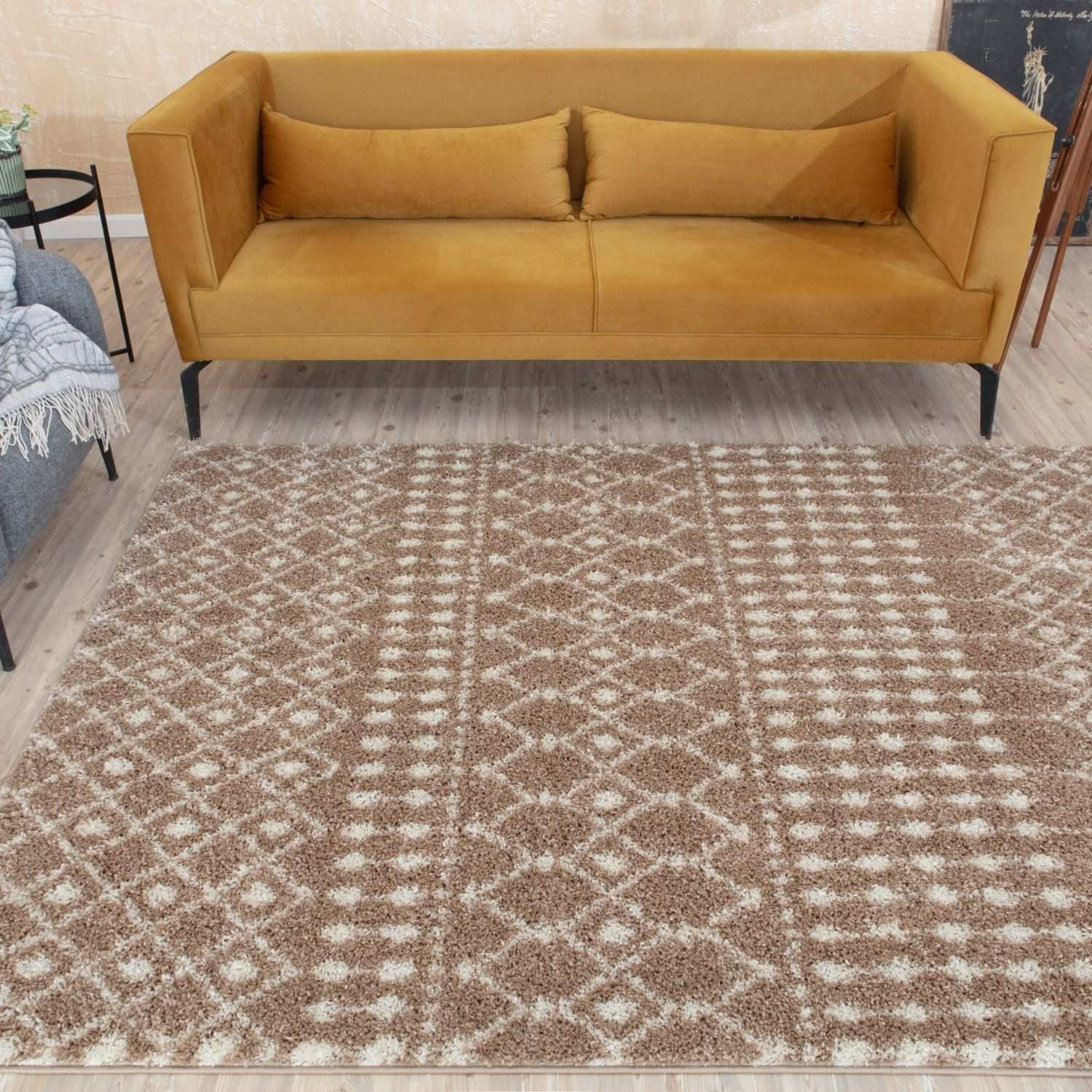 Moroccan Beige Shaggy Rug | 1020 - PN Home