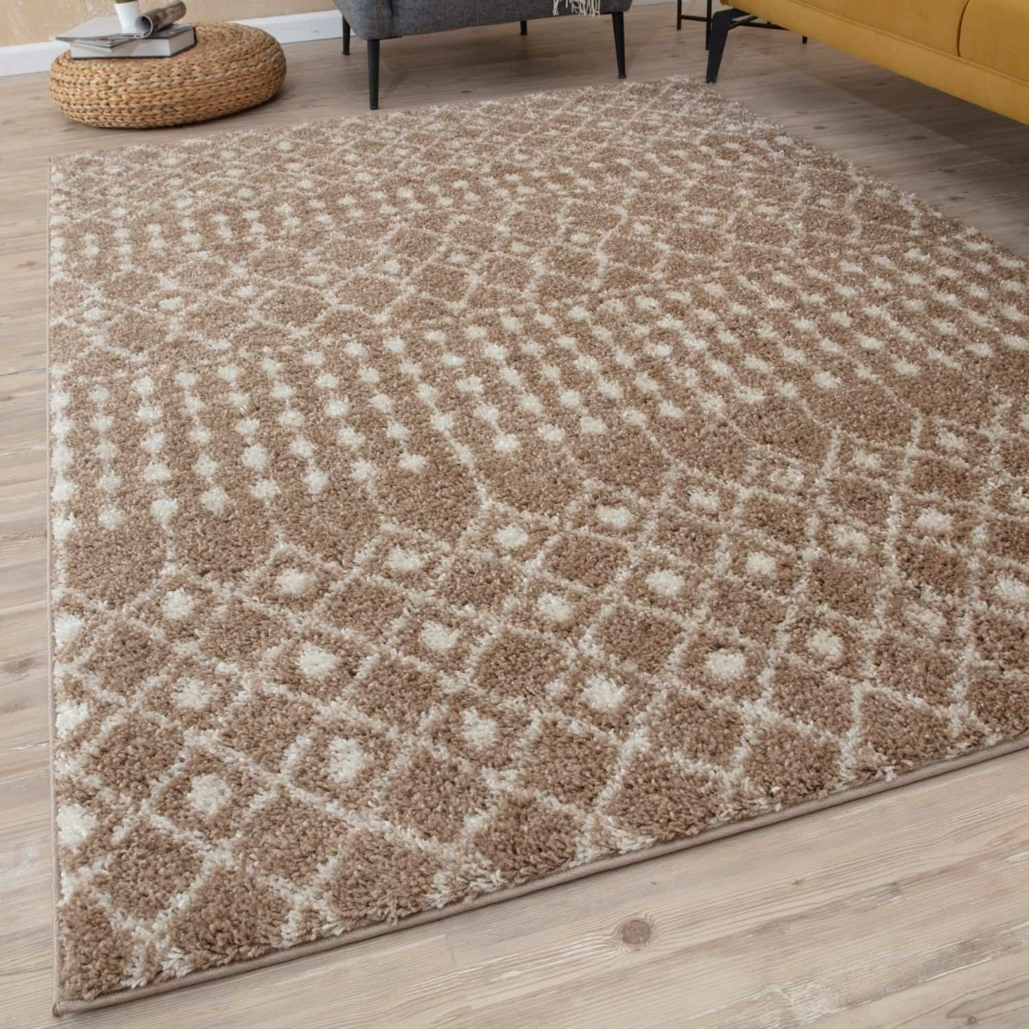 Moroccan Beige Shaggy Rug | 1020 - PN Home