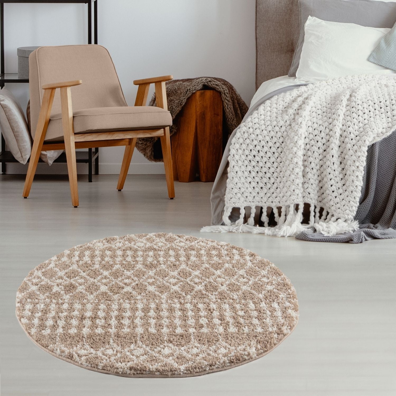 Moroccan Beige Shaggy Rug | 1020 - PN Home