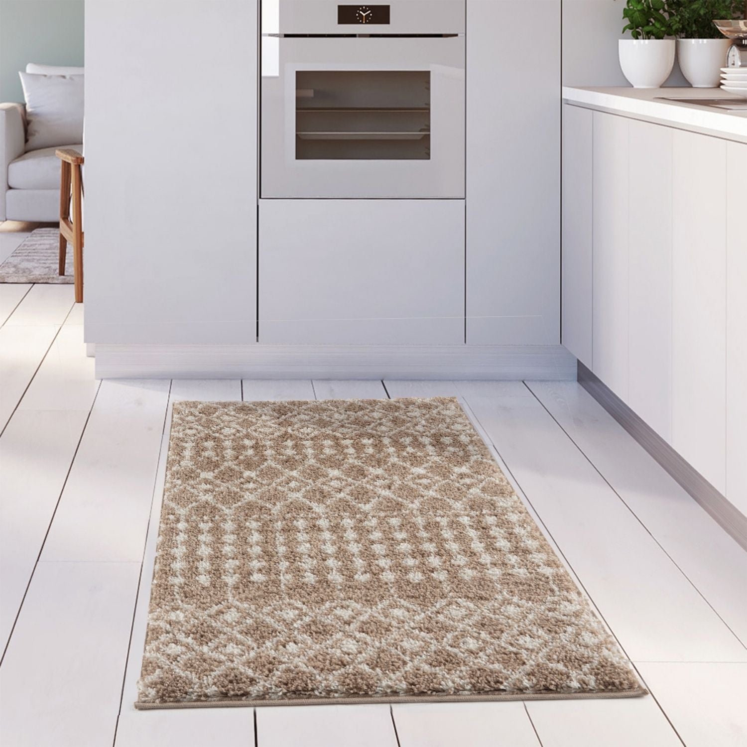 Moroccan Beige Shaggy Rug | 1020 - PN Home