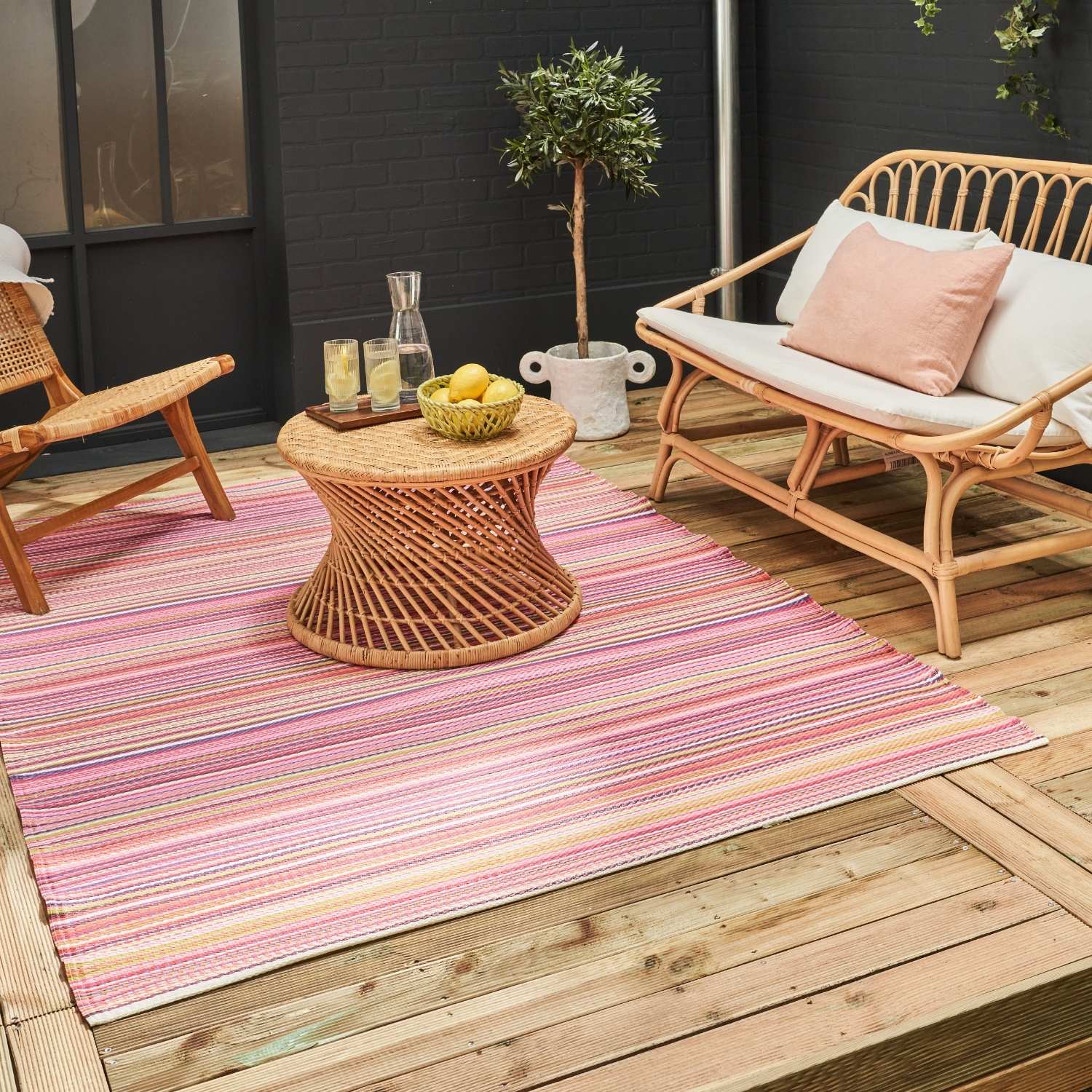 Rainbow Outdoor Rug Pink | 1020 - PN Home