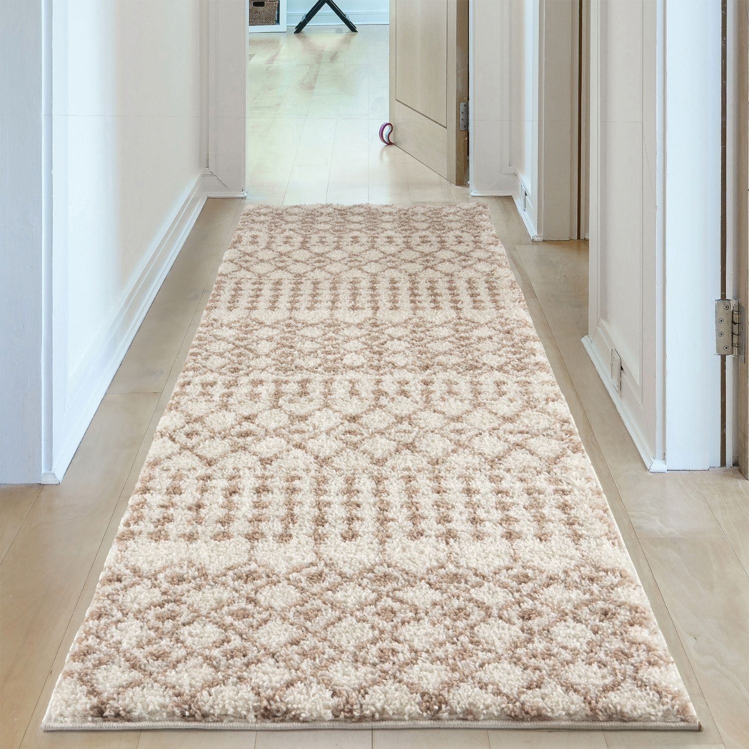Moroccan Ivory Beige Shaggy Rug | 1030 - PN Home