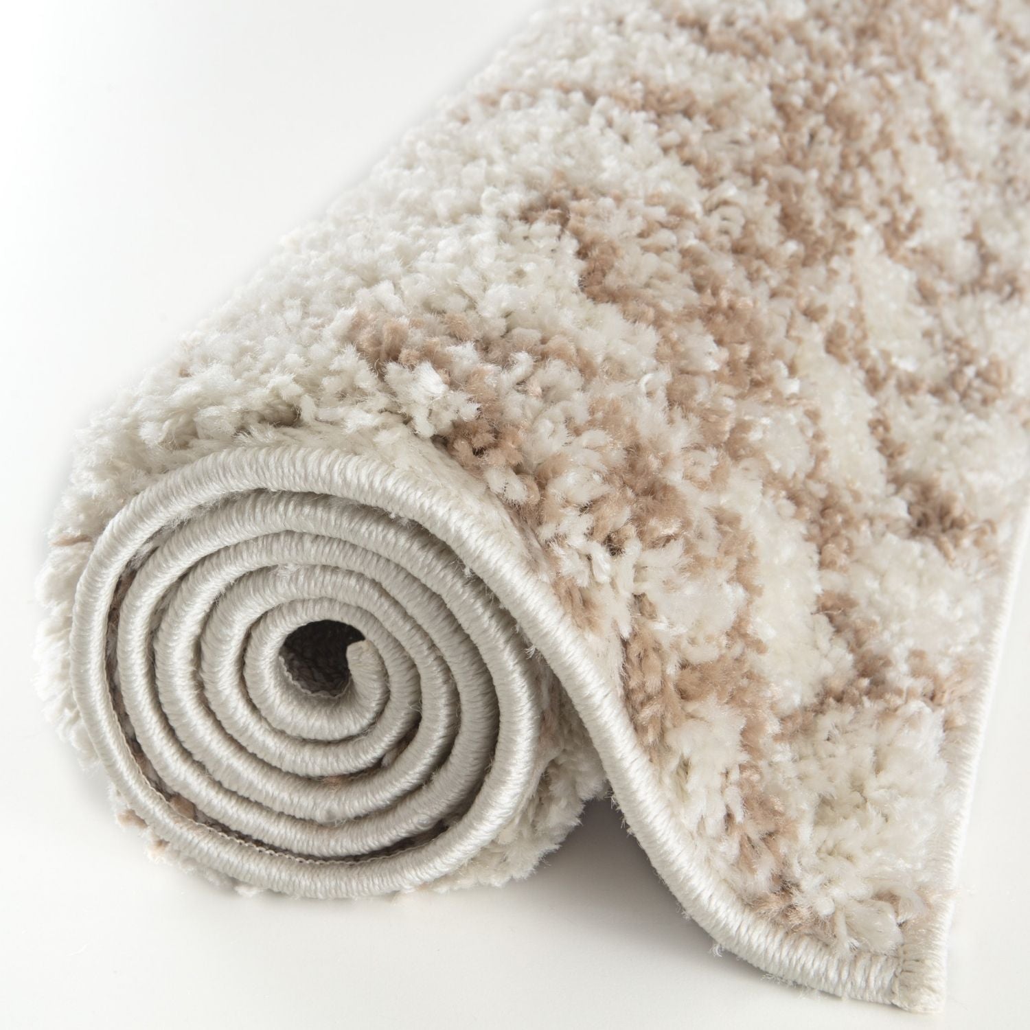 Moroccan Ivory Beige Shaggy Rug | 1030 - PN Home