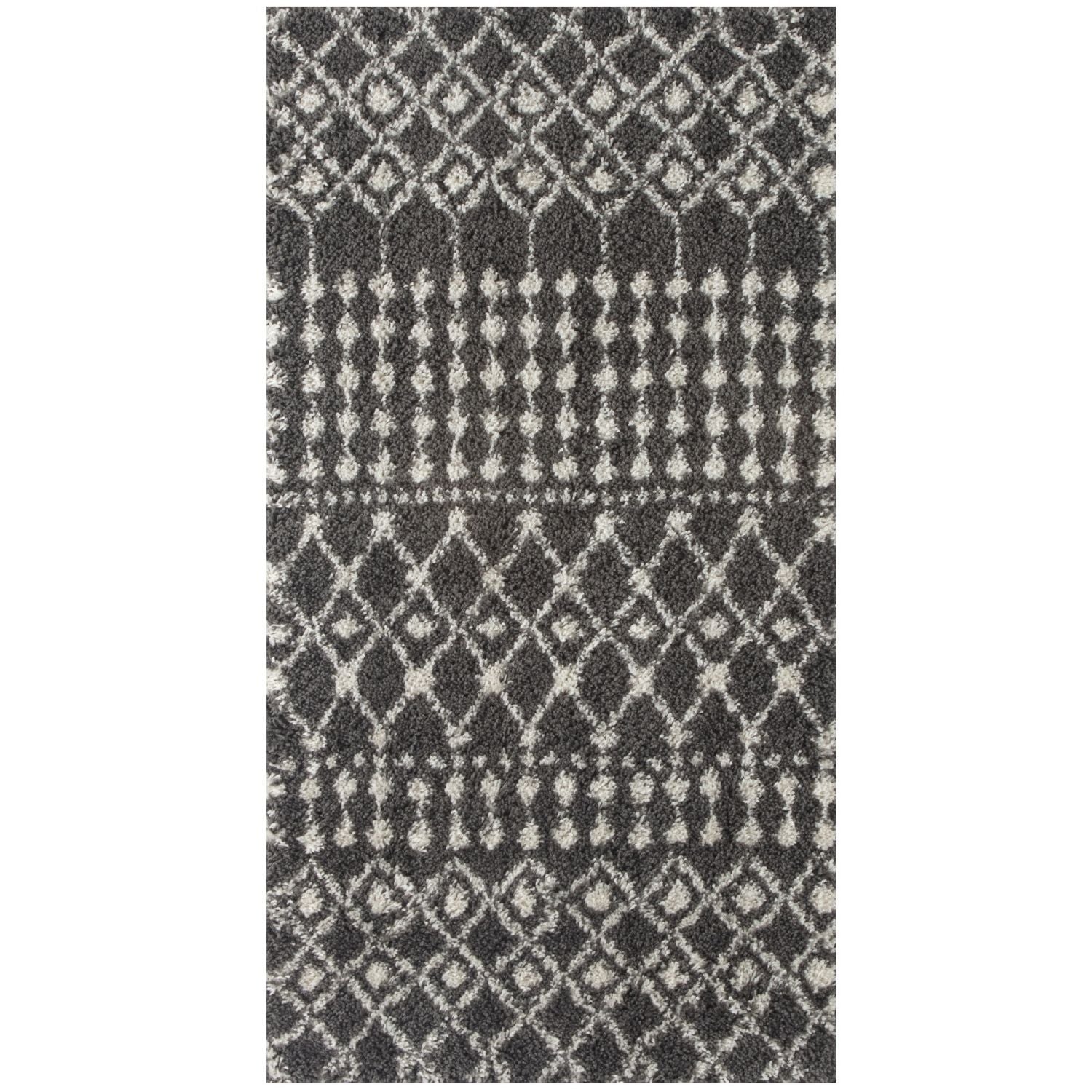 Moroccan Dark Grey Shaggy Rug | 1040 - PN Home