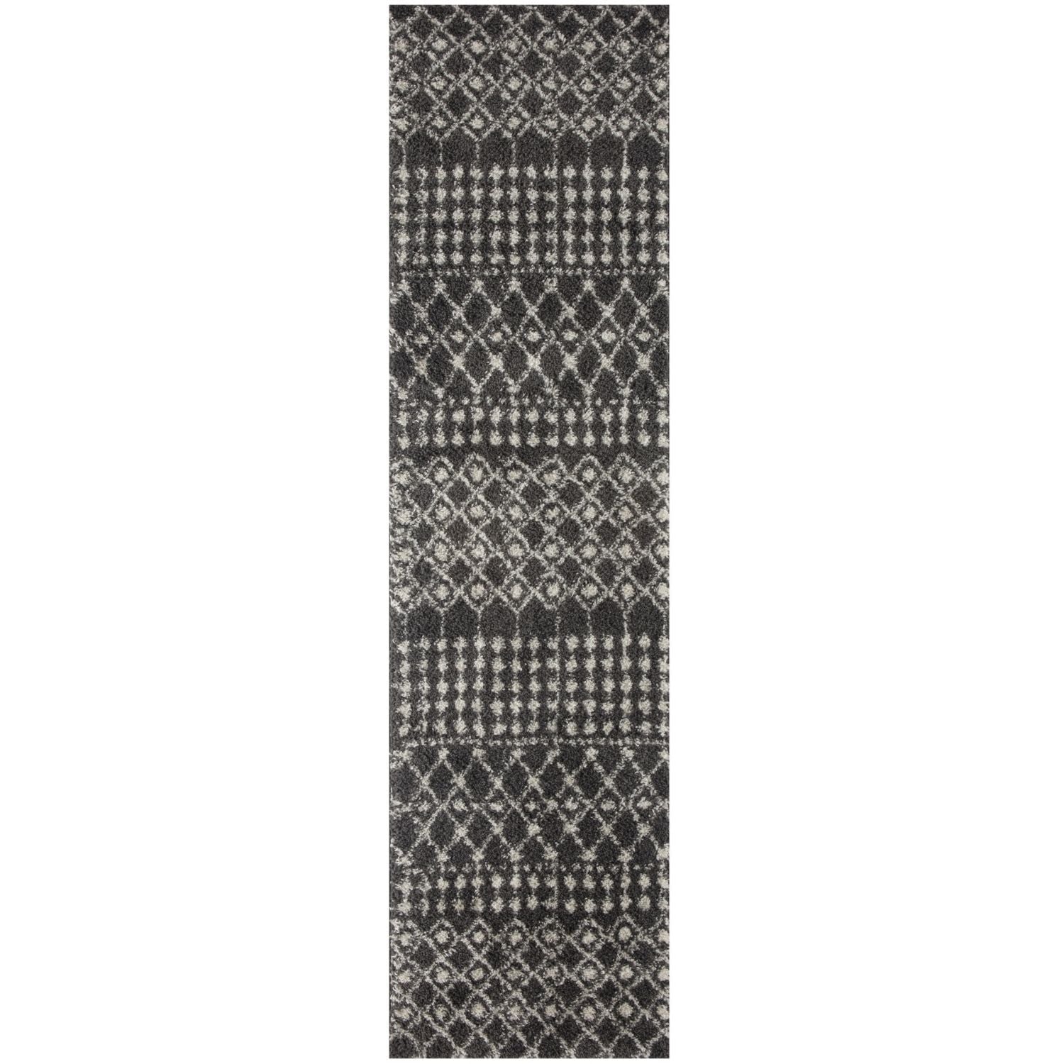 Moroccan Dark Grey Shaggy Rug | 1040 - PN Home