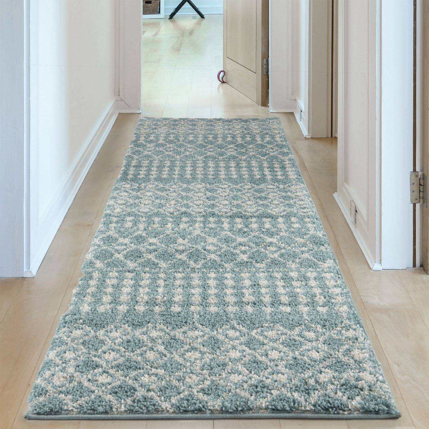 Moroccan Duck Egg Blue Shaggy Rug | 1050 - PN Home
