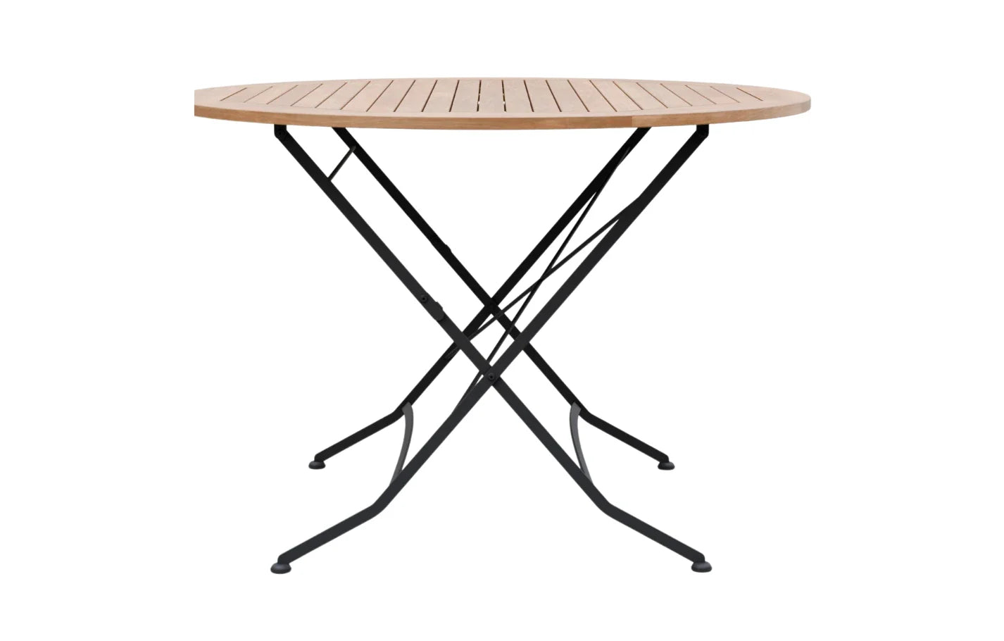 Sicily 4 Seater Teak and Wrought Iron Round 110cm Garden Dining Set - PN Home