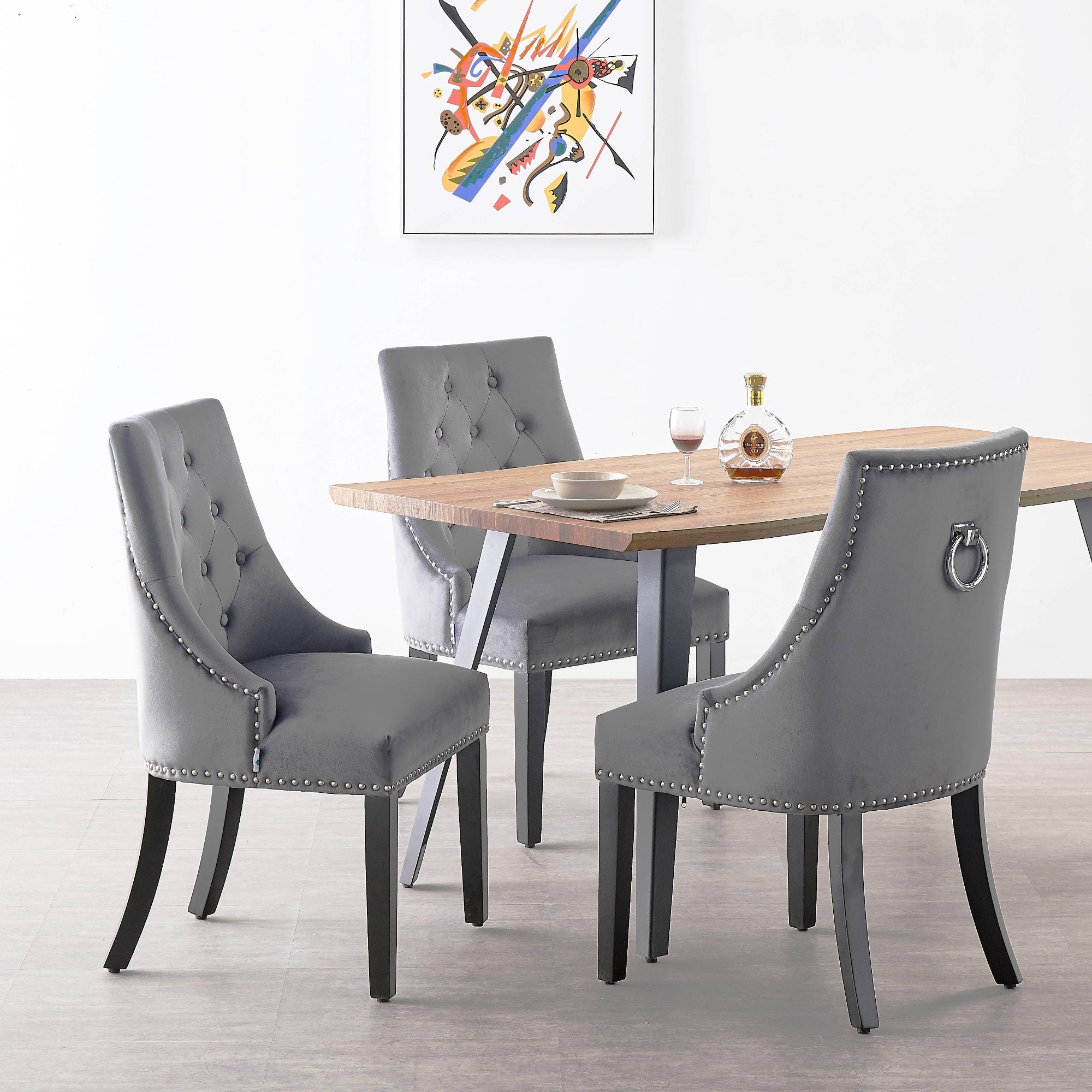 ダイニングチェア Windsor chair grey Windsor Velvet Luxury Dining Chairs – Velvet Upholstered Chair UK
