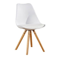 Sophie Halo Dining Set with Oak Table and 4 White Chairs