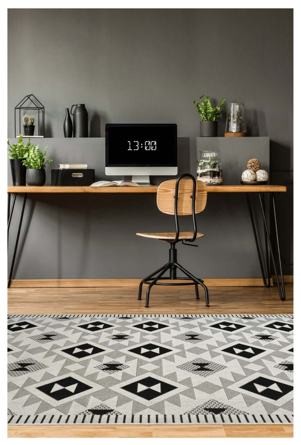 County Geo Chequer Indoor/Outdoor Rug | 11182A - PN Home