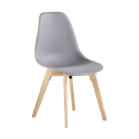 Rico Halo Dining Set with White Table and 4 Grey Chairs