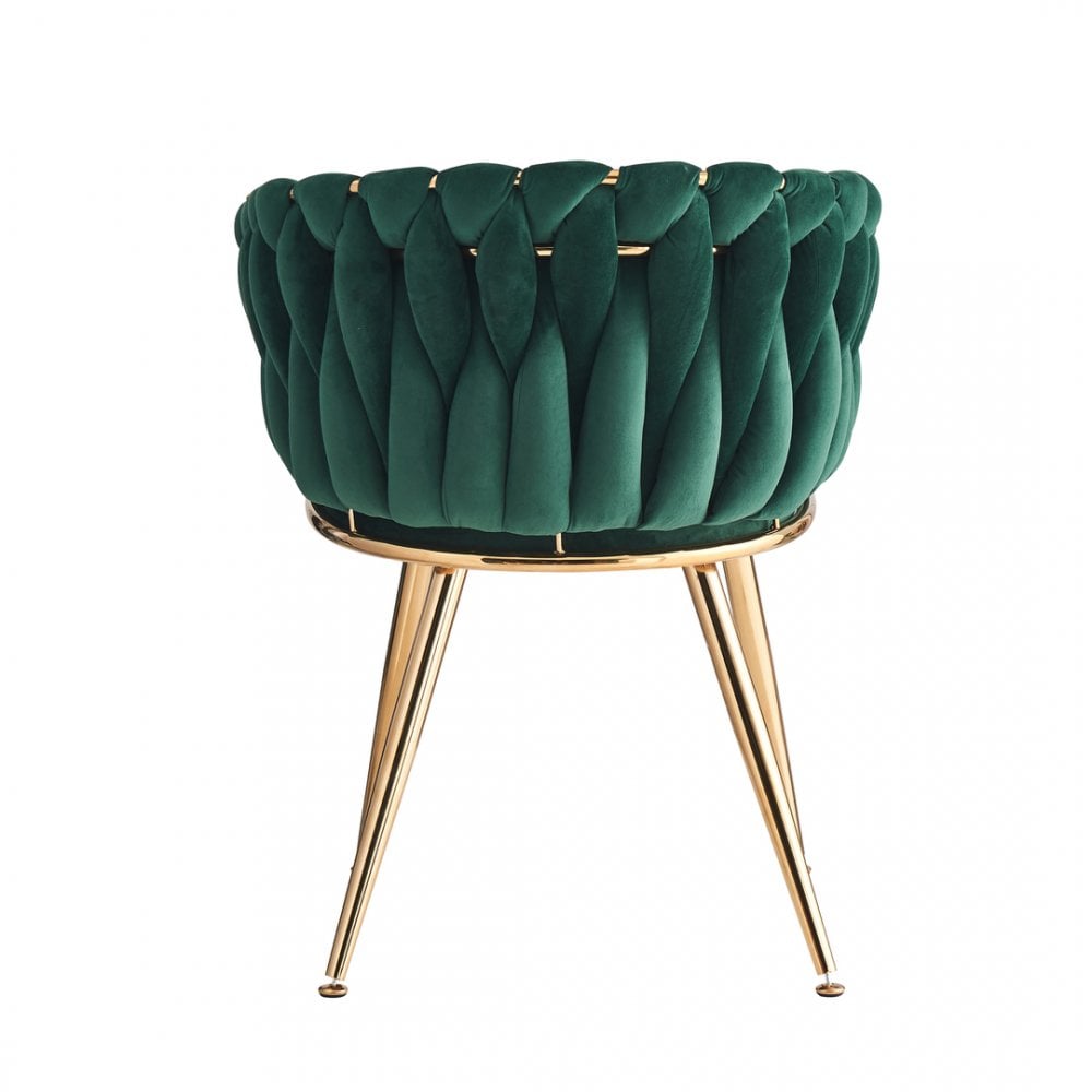 Roma Knot LUX Velvet Dining Chair - Plush Upholstery with Gold Frame