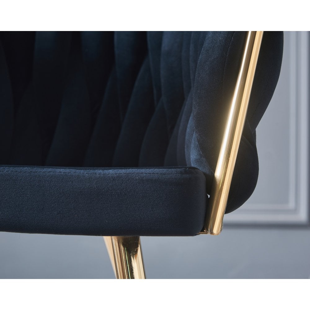 Roma Knot LUX Velvet Dining Chair - Plush Upholstery with Gold Frame