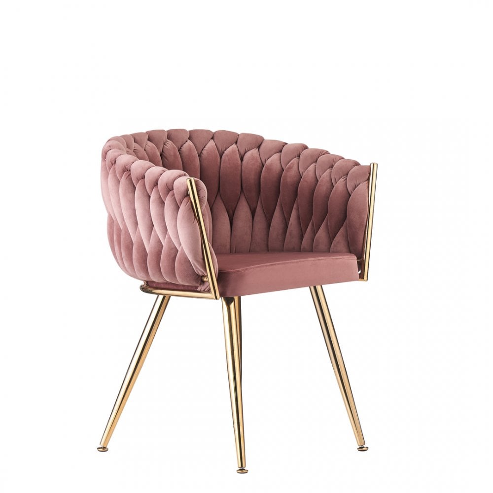 Roma Knot LUX Velvet Dining Chair - Plush Upholstery with Gold Frame