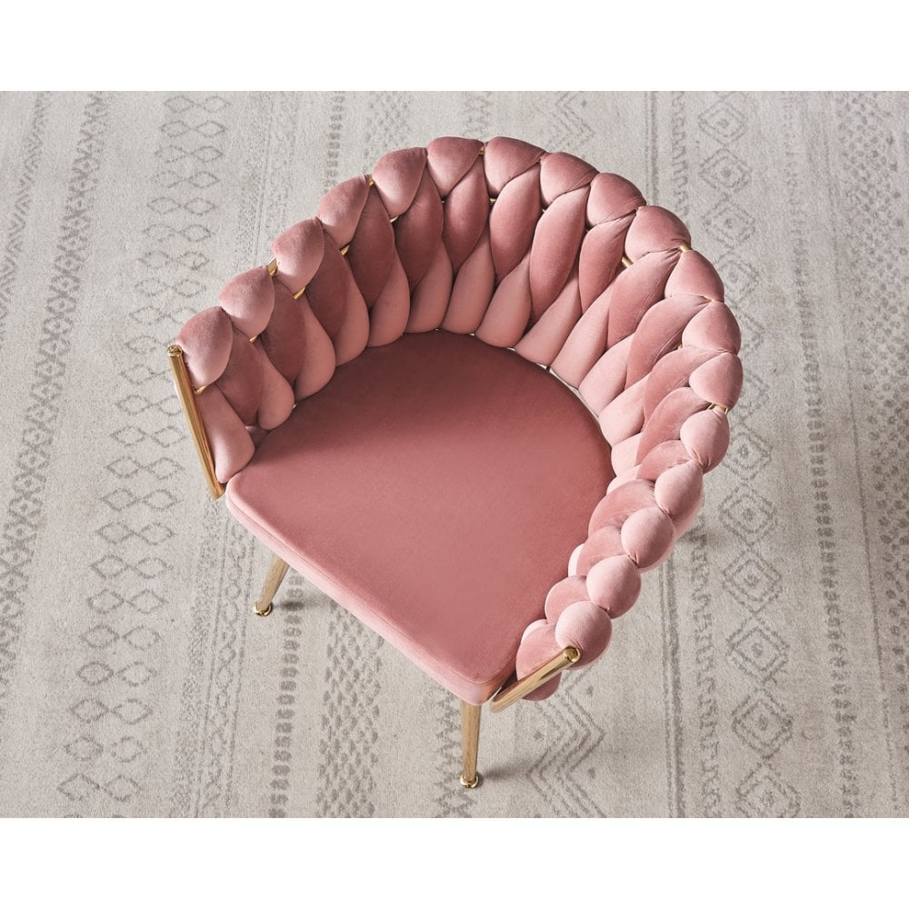 Roma Knot LUX Velvet Dining Chair - Plush Upholstery with Gold Frame