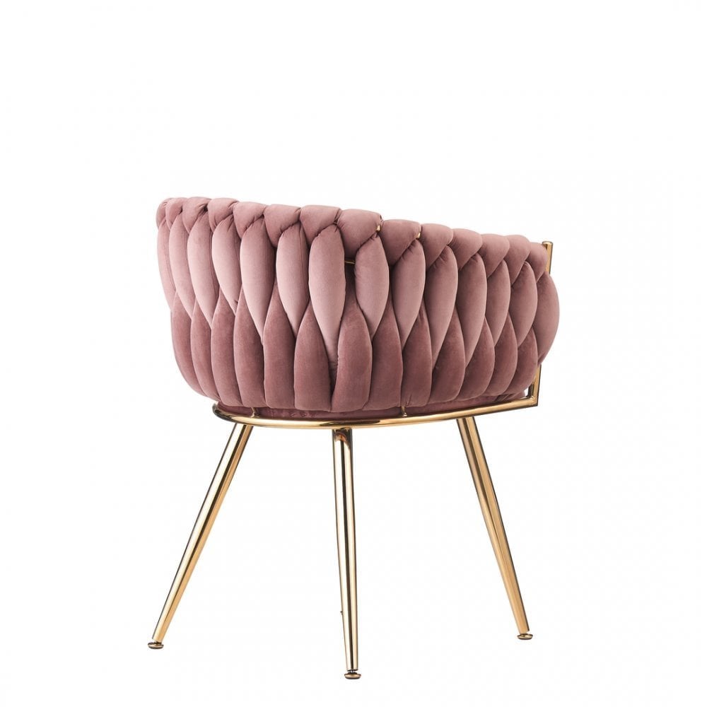 Roma Knot LUX Velvet Dining Chair - Plush Upholstery with Gold Frame