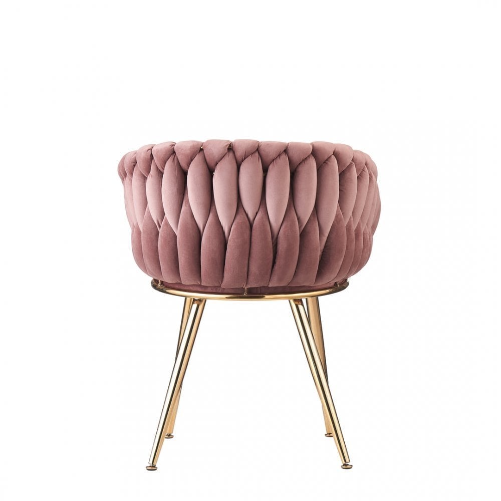 Roma Knot LUX Velvet Dining Chair - Plush Upholstery with Gold Frame