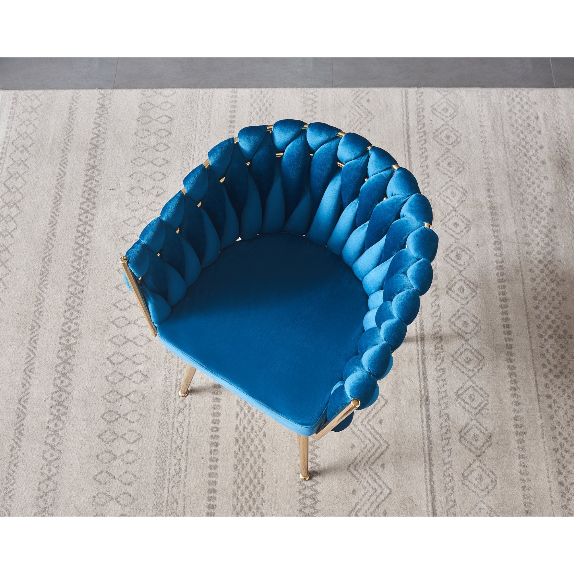 Roma Knot LUX Velvet Dining Chair - Plush Upholstery with Gold Frame