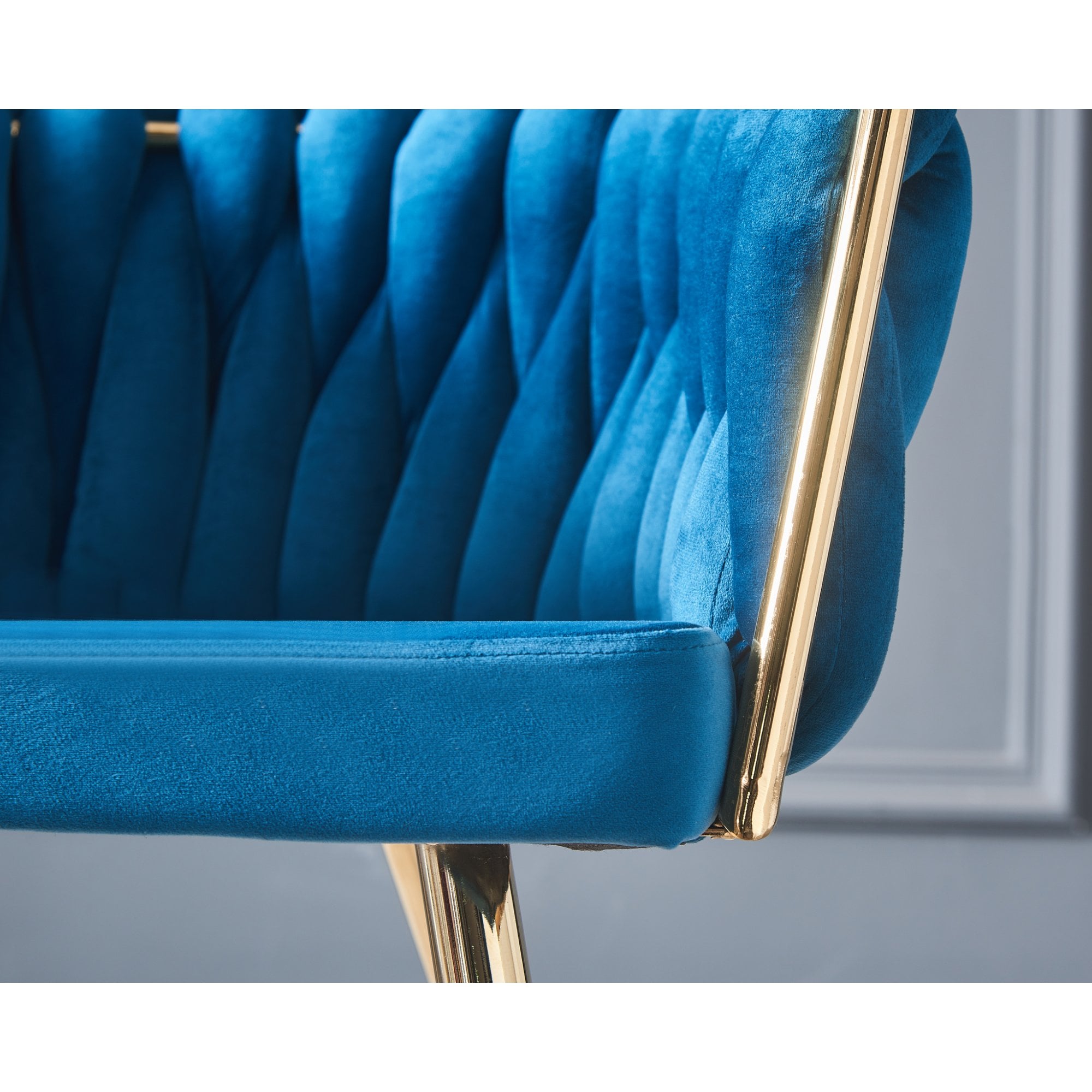 Roma Knot LUX Velvet Dining Chair - Plush Upholstery with Gold Frame