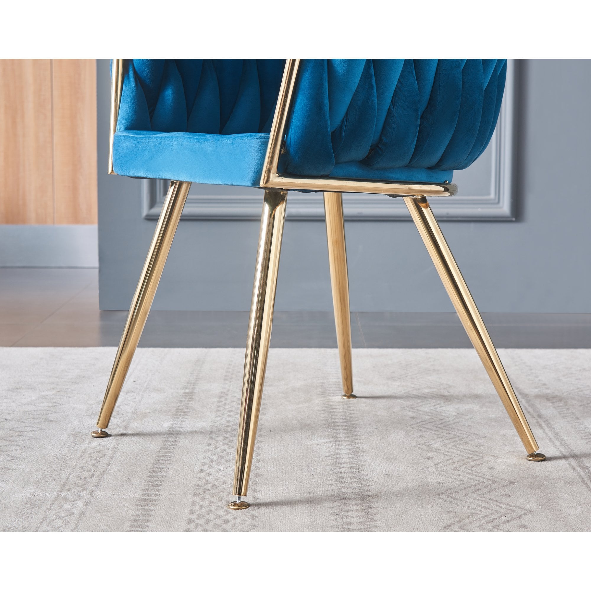 Roma Knot LUX Velvet Dining Chair - Plush Upholstery with Gold Frame