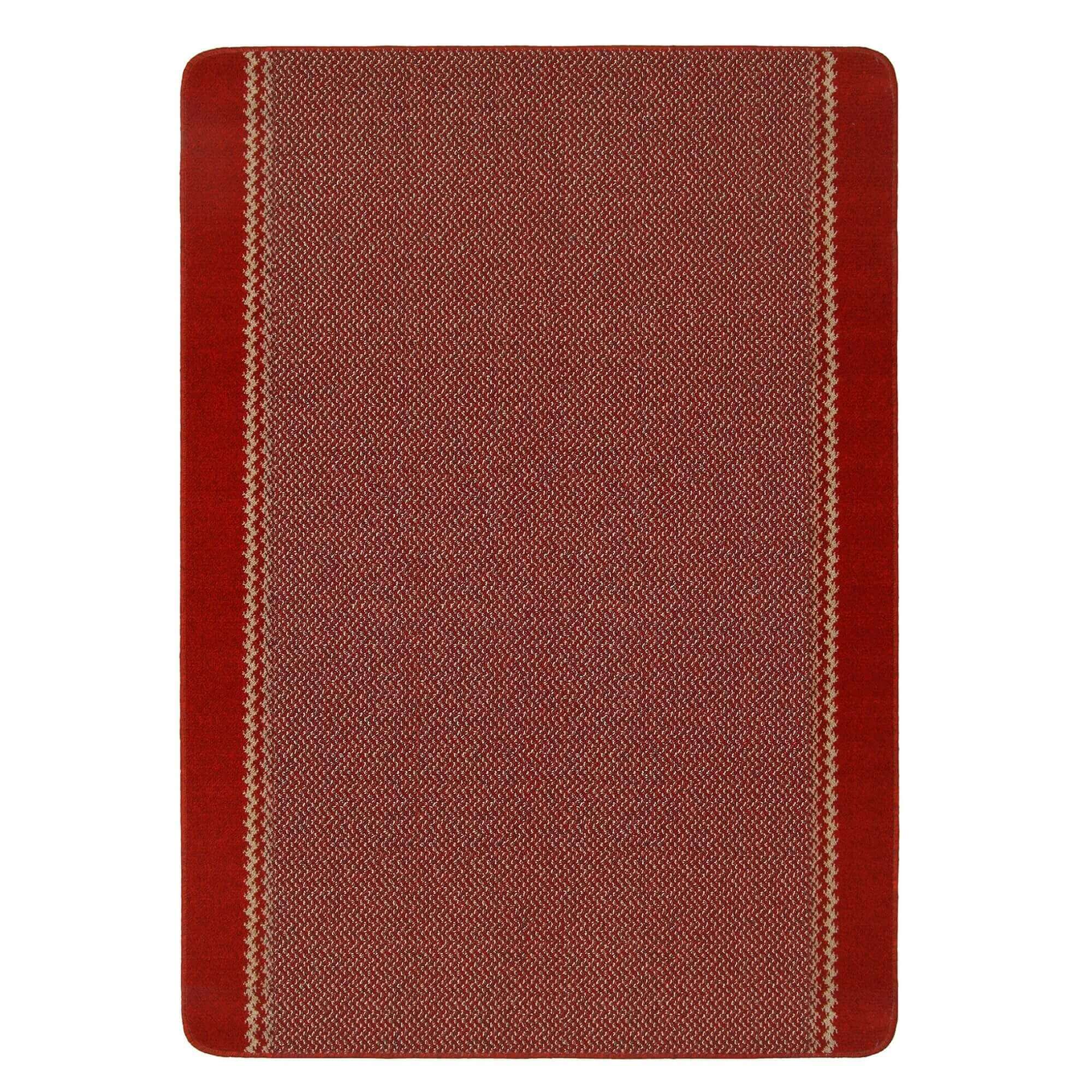 Washable Designer Bordered Red Rug | 116R - PN Home