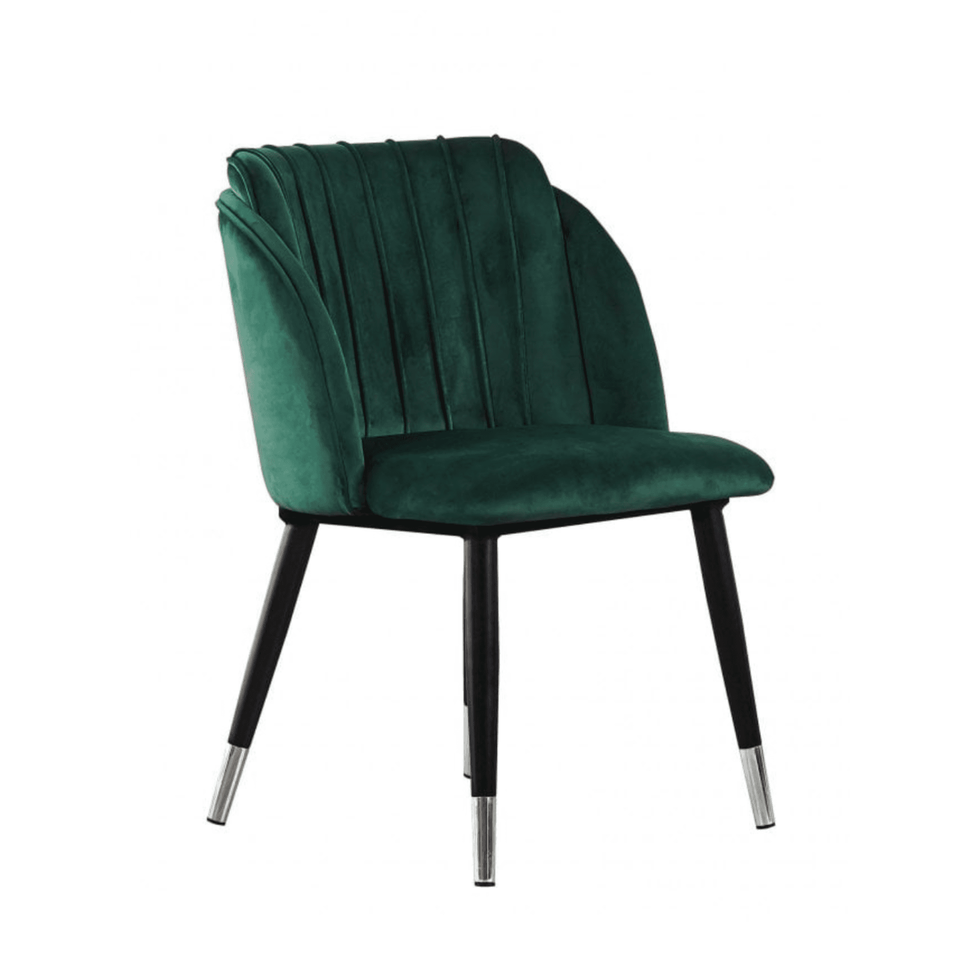 Milano Duke LUX Dining Set | a White Dining Table & 6 Velvet Dining Chairs with Silver End Caps