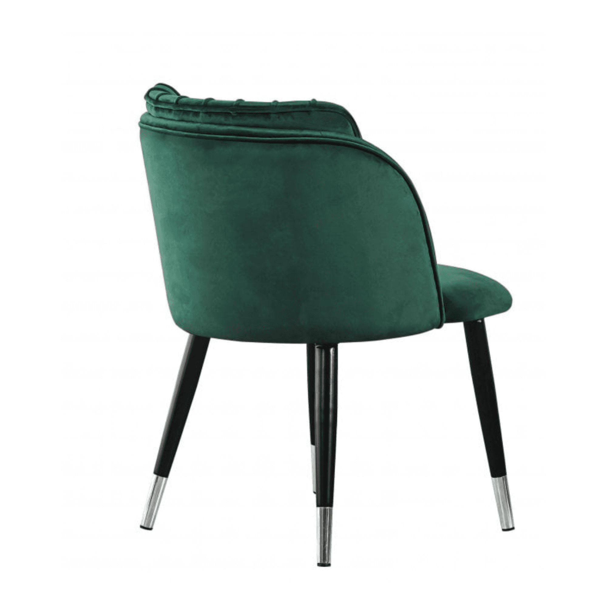 Milano Duke LUX Dining Set | a White Dining Table & 6 Velvet Dining Chairs with Silver End Caps