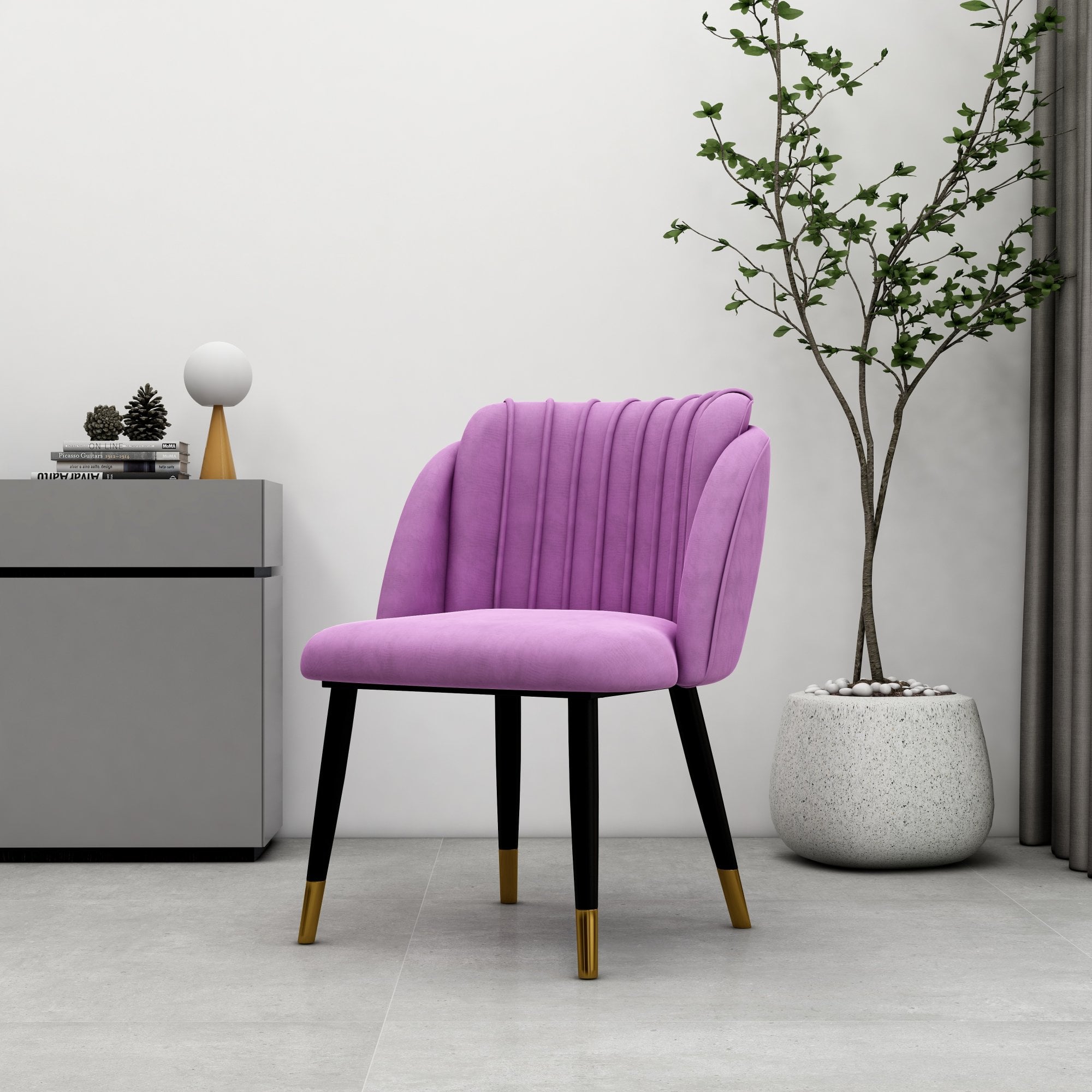 Milano Duke LUX Dining Set | a Oak Dining Table & 6 Dining Chairs with Gold End Caps