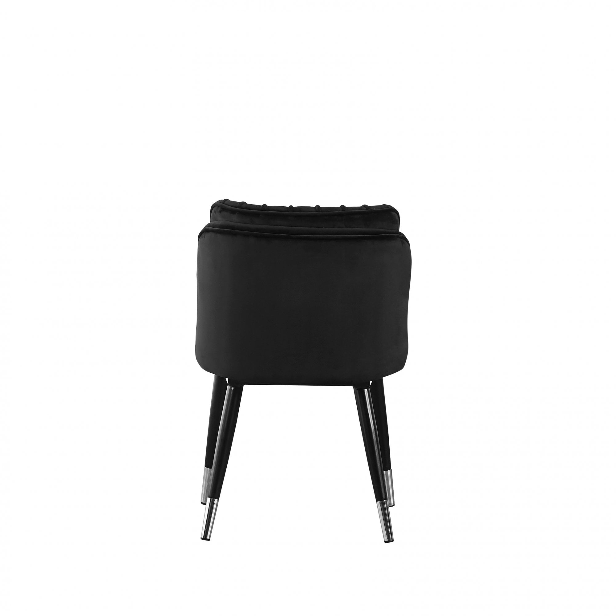 Milano Duke LUX Dining Set | a Light Walunt Dining Table & 6 Velvet Dining Chairs with Silver End Caps