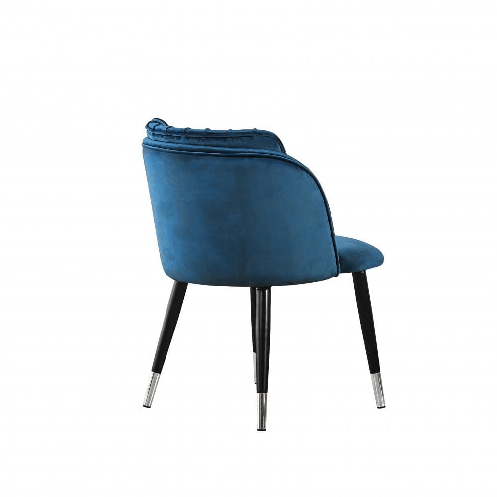 Milano Blaze LUX Dining Set | a White EXTENDABLE Dining Table & 6 Velvet Dining Chairs with Silver End Caps - PN Home