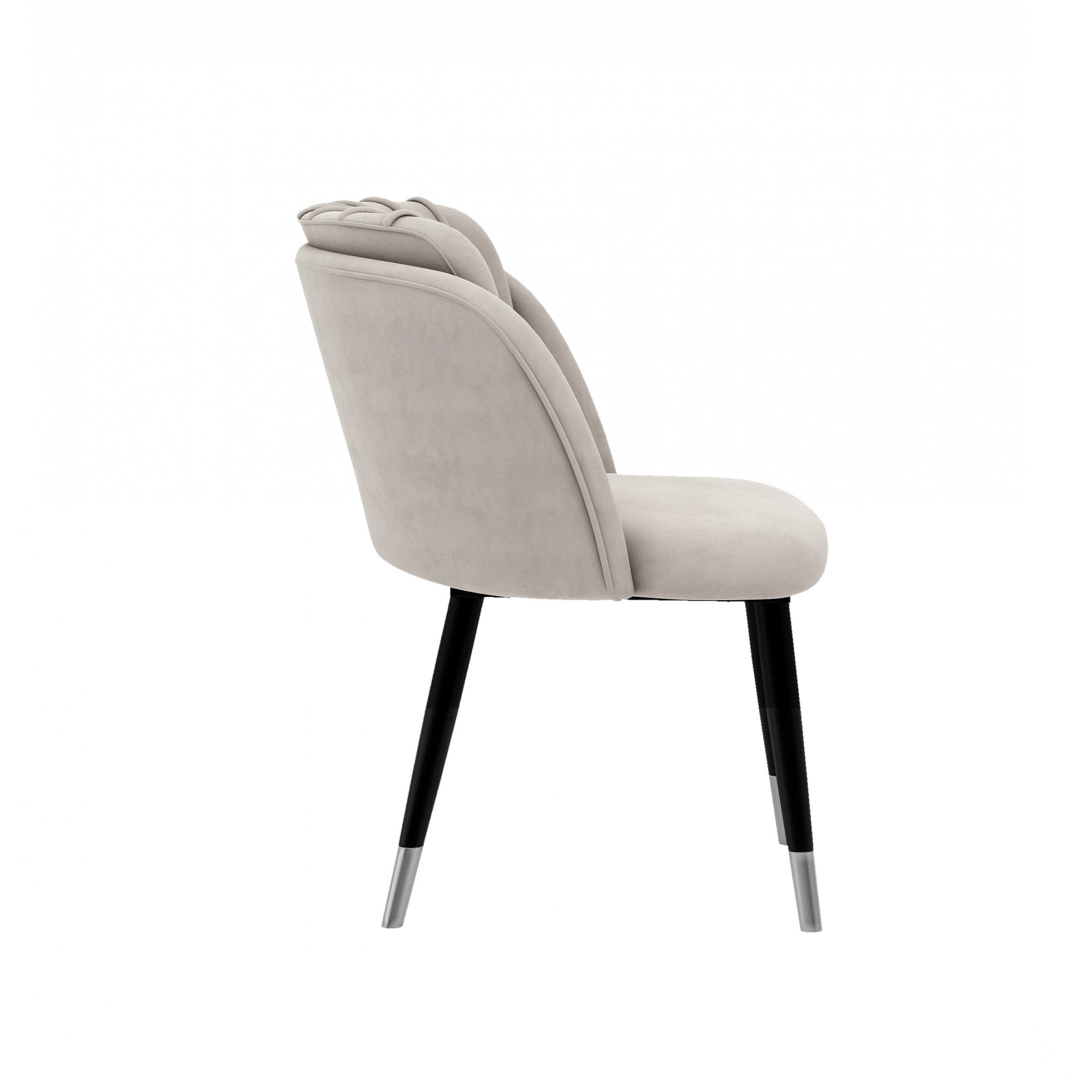 Milano Blaze LUX Dining Set | a White EXTENDABLE Dining Table & 6 Velvet Dining Chairs with Silver End Caps - PN Home