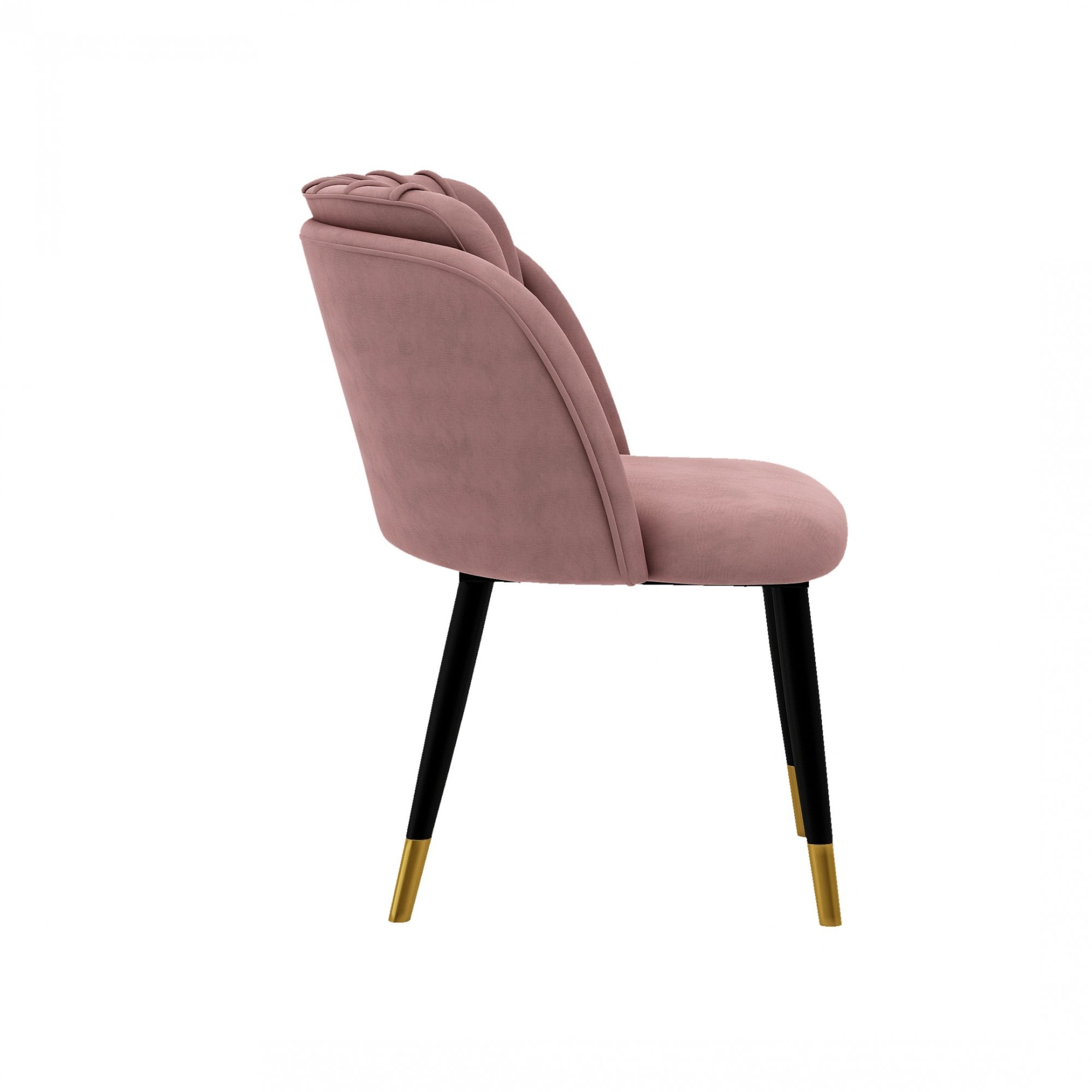 Milano Duke LUX Dining Set | a Walnut Dining Table & 4 Velvet Dining Chairs with Gold End Caps