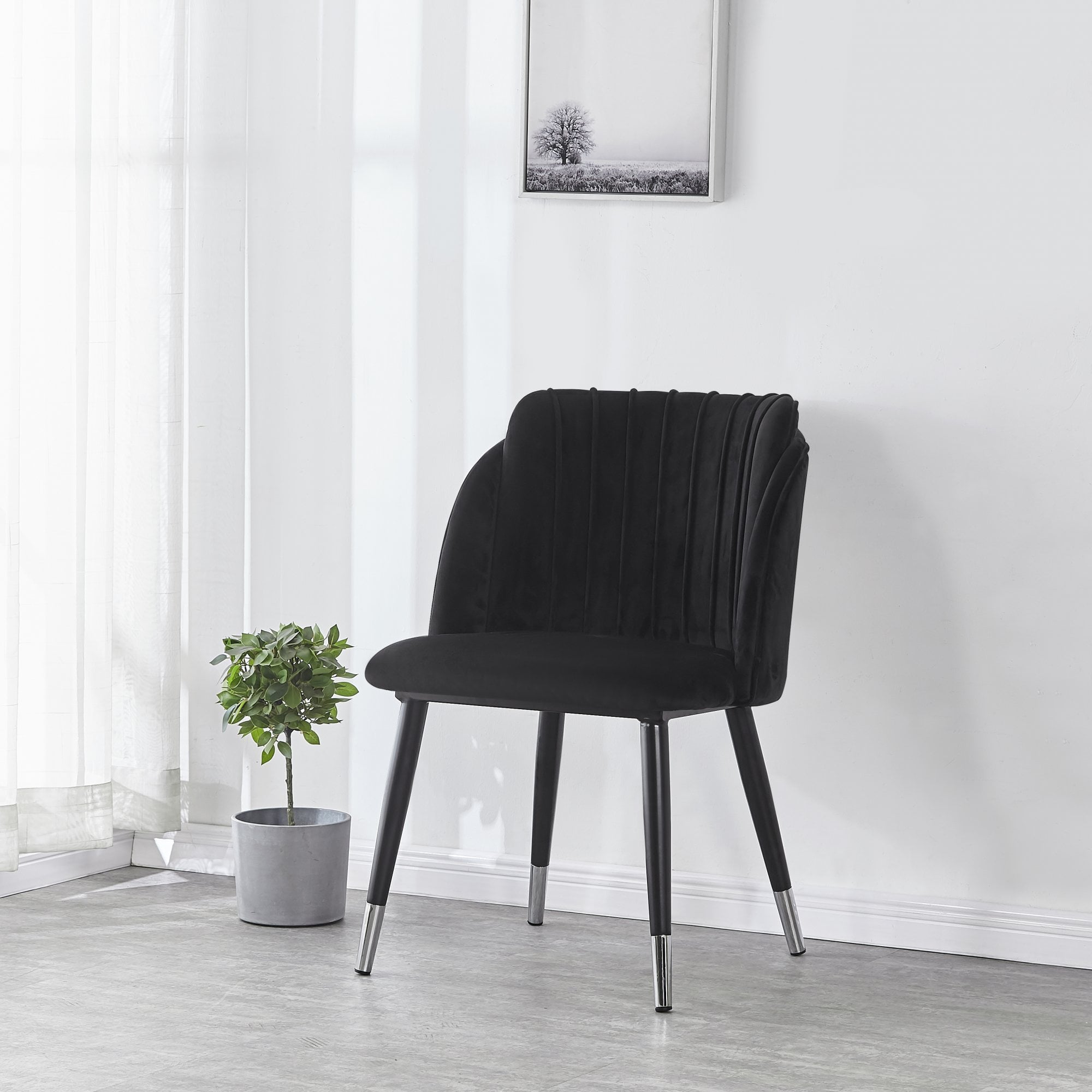 Milano Toga Extendable Dining Set | a Brown Extendable Dining Table & 6 Dining Chairs with Silver End Caps