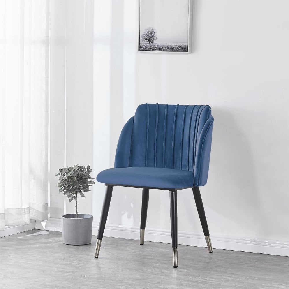 Milano Toga Extendable Dining Set | a Brown Extendable Dining Table & 6 Dining Chairs with Silver End Caps
