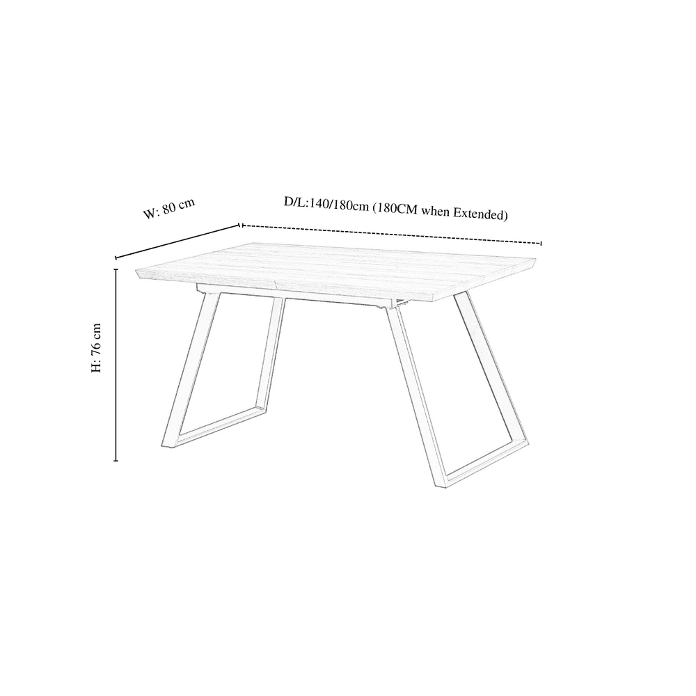 Milano Toga Extendable Dining Set | a Brown Extendable Dining Table & 6 Dining Chairs with Silver End Caps