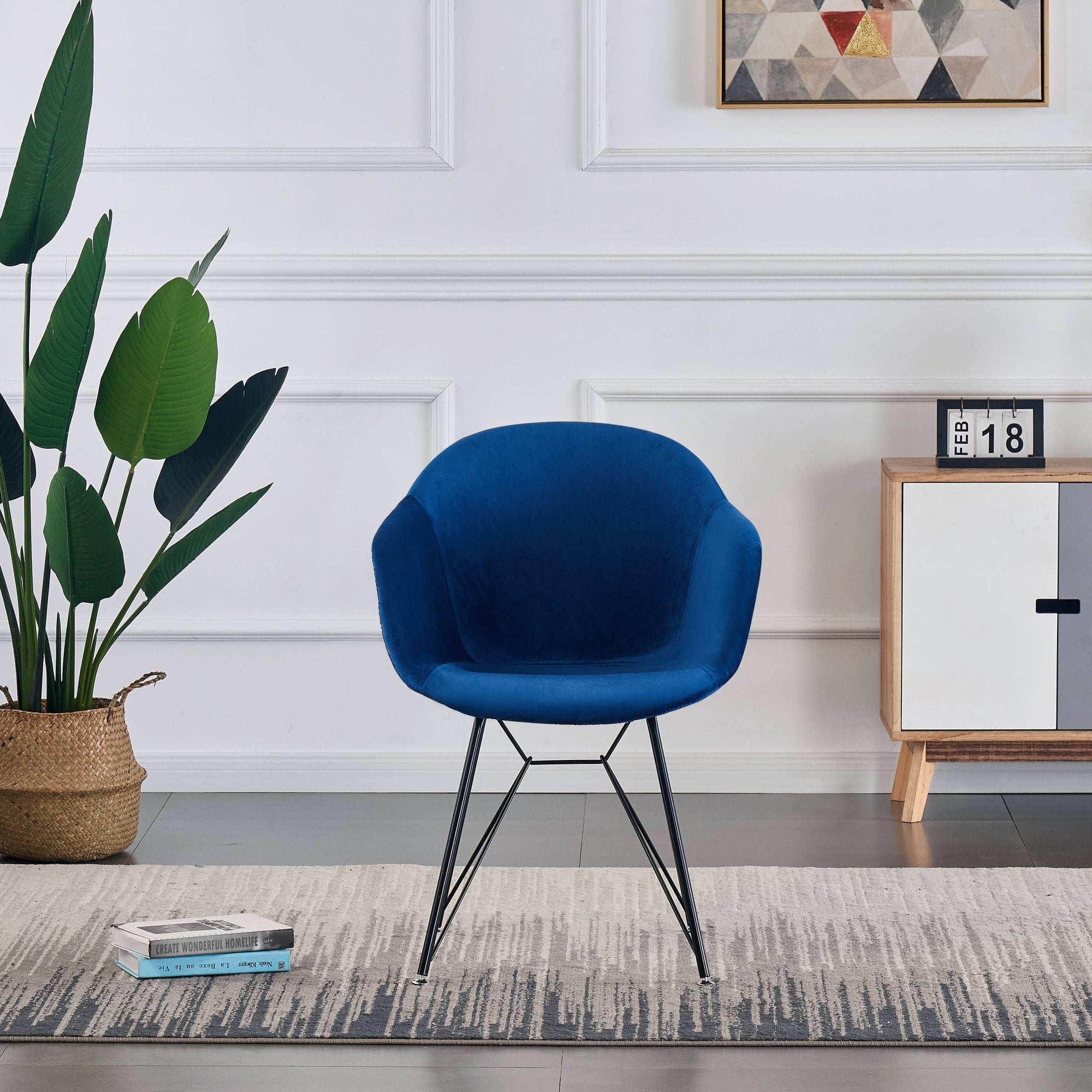 Valentina Dallas Dining Table Chairs Set of 4 - An Oak Dining Table & Set of 4 Black Velvet Dining Chairs - PN Home