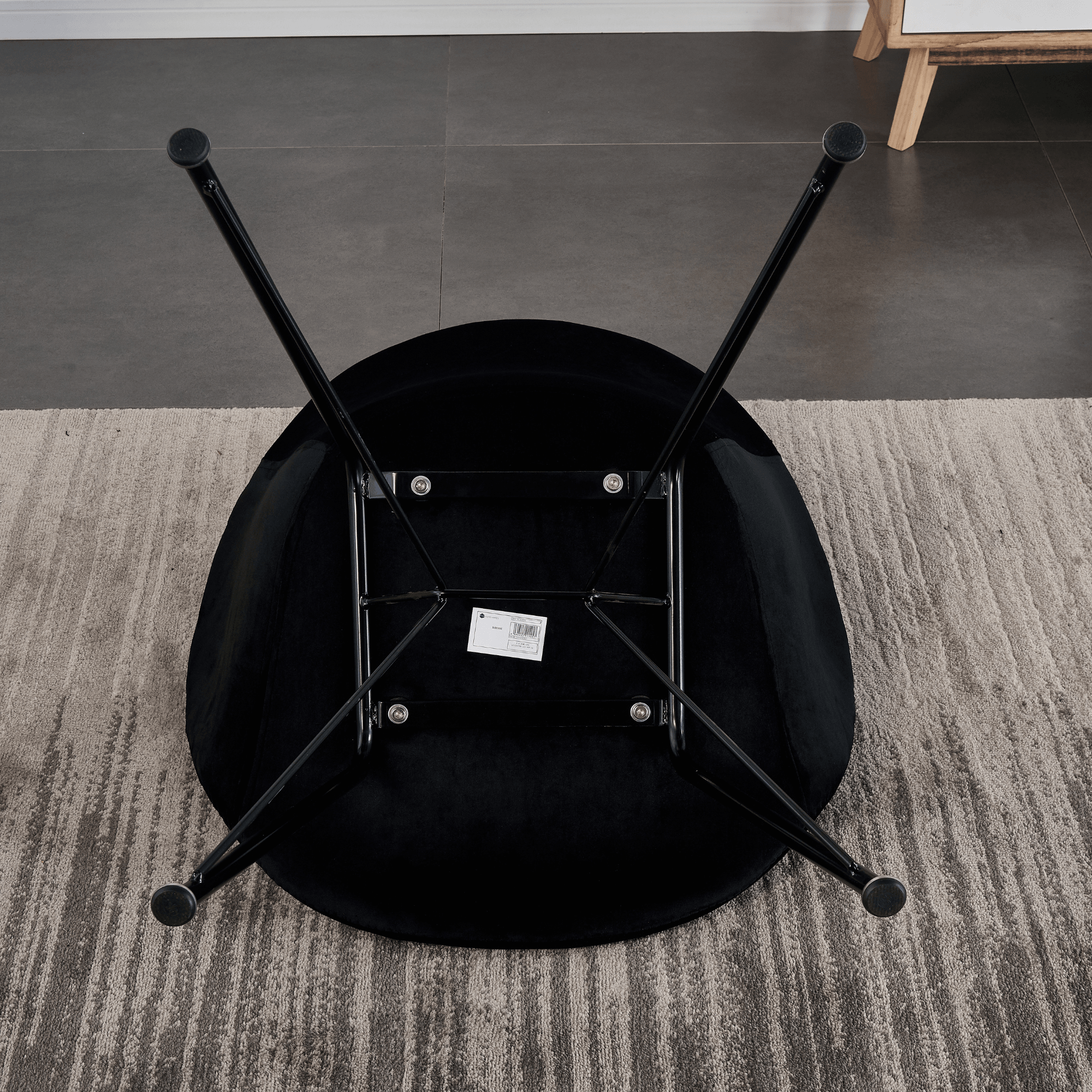 Valentina Dallas Dining Table Chairs Set of 4 - An Oak Dining Table & Set of 4 Black Velvet Dining Chairs - PN Home