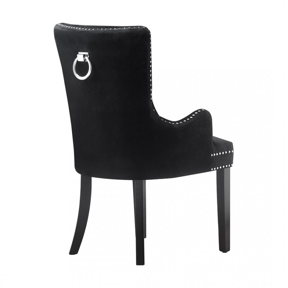 Windsor LUX Knocker Back Velvet Dining Chair w/ Armrests - PN Home