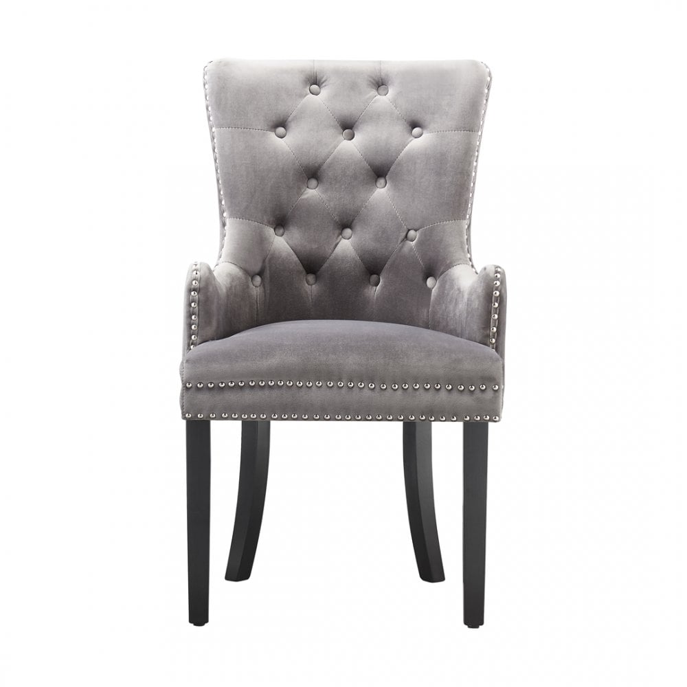 Windsor LUX Knocker Back Velvet Dining Chair w/ Armrests - PN Home