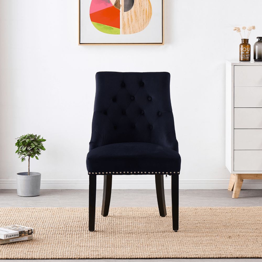 Blaze Walnut Dining Table and Set of 4 Black Windsor Dining Chairs