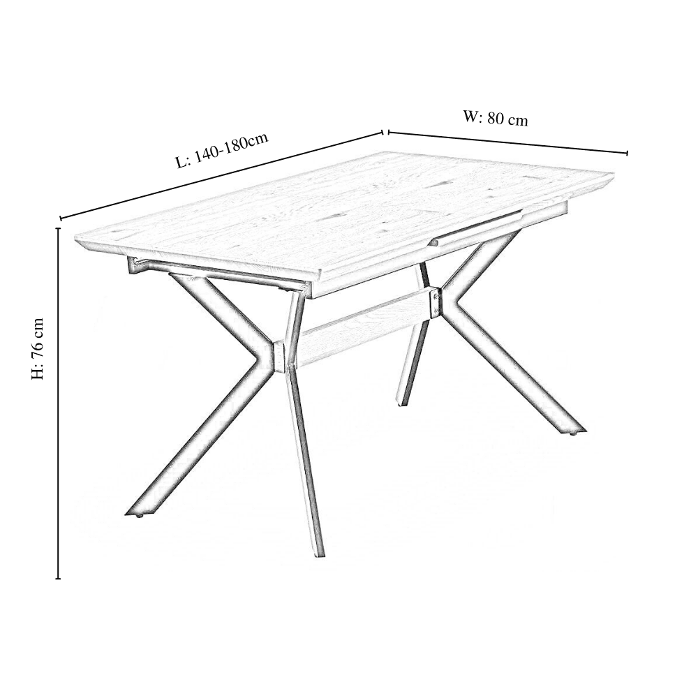 Blaze Walnut Dining Table and Set of 4 Black Windsor Dining Chairs